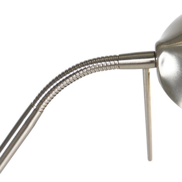 Detailaufnahme einer Schreibtischlampe mit flexiblem Arm und Lampenschirm