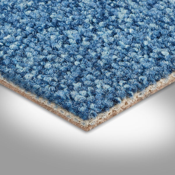Teppichboden strapazierfähige Auslegware in Blau in Schlingen 400 cm Breite (Meterware)