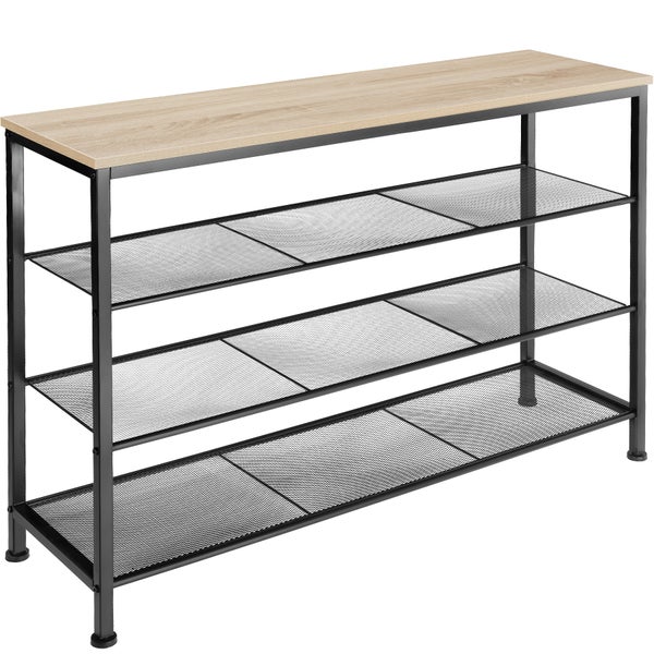 Schuhregal tectake Portsmouth 100 x 30,5 x 72,5 cm Industrial Style Industrial Holz hell, Eiche Sonoma