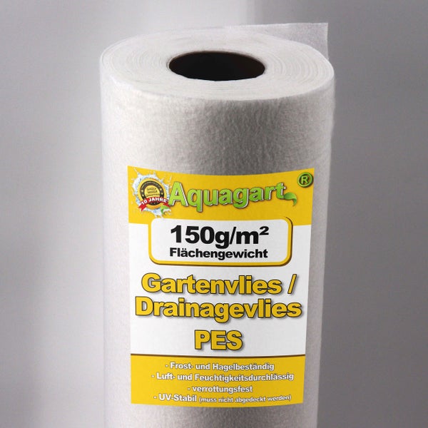 50m² Gartenvlies Unkrautvlies Drainagevlies 150g 2m br