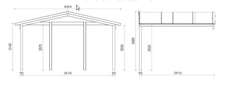 Gartenhaus, Gerätehaus 28m2 - 4x4m - 40mm