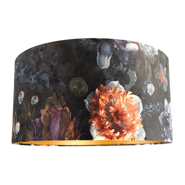 Velour Lampenschirm Blumenmuster 50/50/25 goldene Innenausstattung