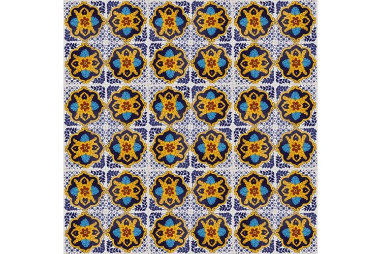 Fliesenmuster mit floralen Motiven für Wand und Boden