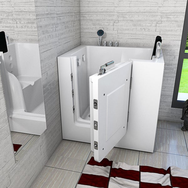Sitzbadewanne Senioren Wanne mit Tür S02-TH-A-R 78x100cm