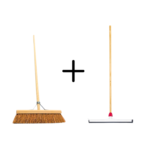 Kokosbesen und Wasserschieber Set