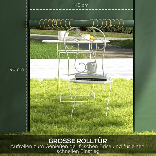 Outsunny 2er-Set Seitenteile für Pavillon 3x3/3x6 m, Seitenwand mit Fenster und Klettverschluss, wasserdicht Seitenwände aus Oxfordstoff, als Windschutz und Sichtschutz für Partyzelt, Grün