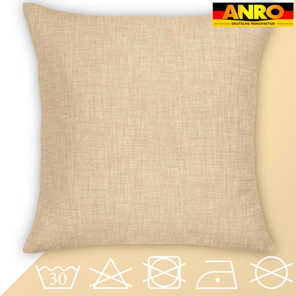 Kissenhülle Creme 60x60cm ohne Füllung Leinenoptik