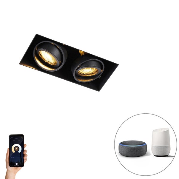 Smarter Einbaustrahler schwarz Trimless 2-flammig inkl. Wifi GU10 - Oneon Honey