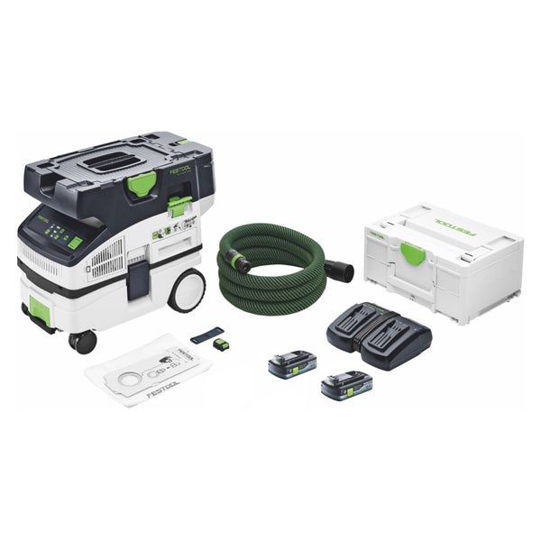 Festool CTLC MINI I-Basic Akku Absaugmobil 36 V ( 2x 18 V ) Staubkl. L + 2x Akku 4,0 Ah + Ladegerät + Systainer
