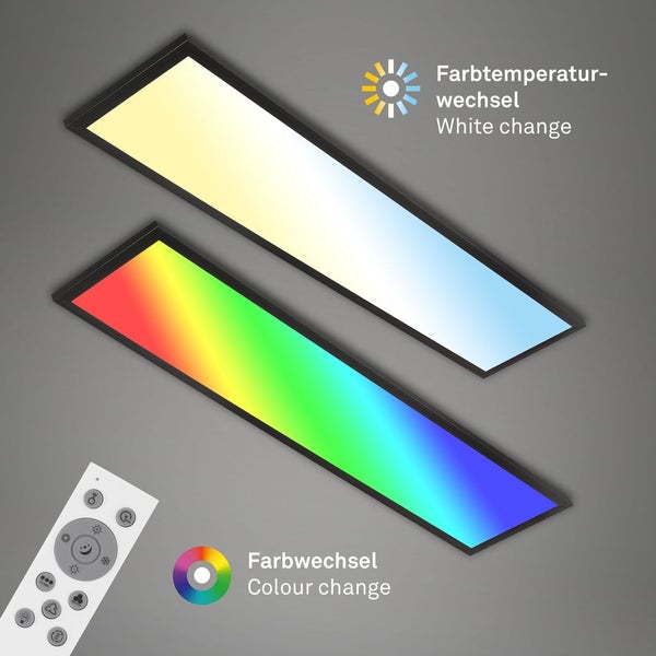 LED Panel Dimmbar Fernbedienung Farbwechsel CCT 24W schwarz Metall IP20 Briloner