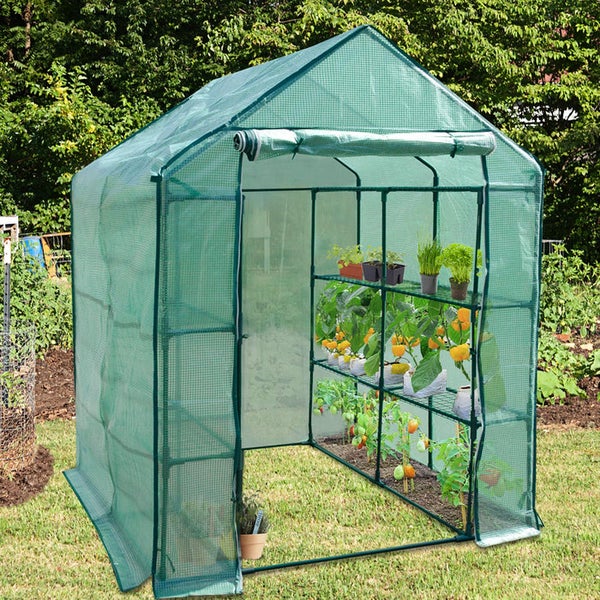 FLOORDIREKT Gewächshaus Biotopia - Geräumig - 2 m² - mit 12 Regalgitterböden und 6 Regalebenen