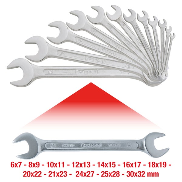 KS TOOLS Doppel-Maulschlüssel-Satz 12tlg. 6 x 7 - 30 x 32 mm - 517.0125