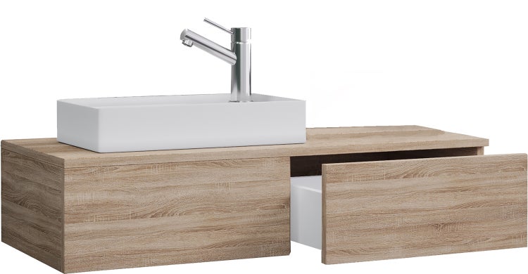 2-tlg. Gäste WC Waschplatz Waschtisch schmal Gudas