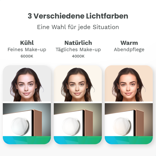 Mirlux Hollywood Make Up Spiegel LED-Beleuchtung - 10x Zoom - Aufhängbar - Rose Gold - 58x48cm