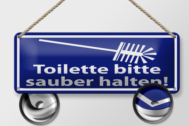 Blechschild Spruch 27x10 cm Toilette bitte sauber halten Dekoration