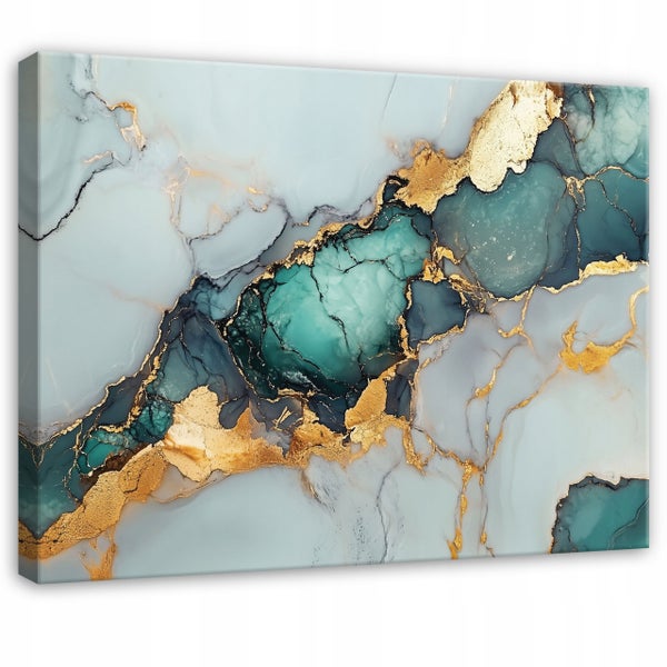 Leinwandbild Abstrakt Marmor Grün Modern Bilder Wanddeko 100x70 cm