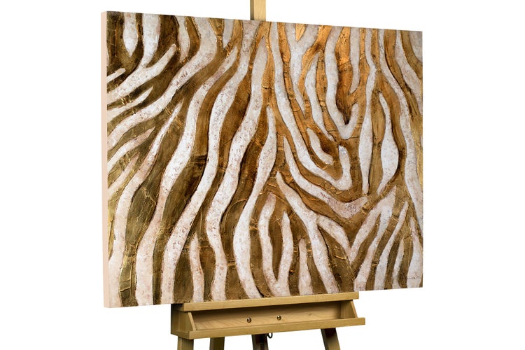 Handgemaltes Gemälde Acrylfarbe 100x75cm Gold