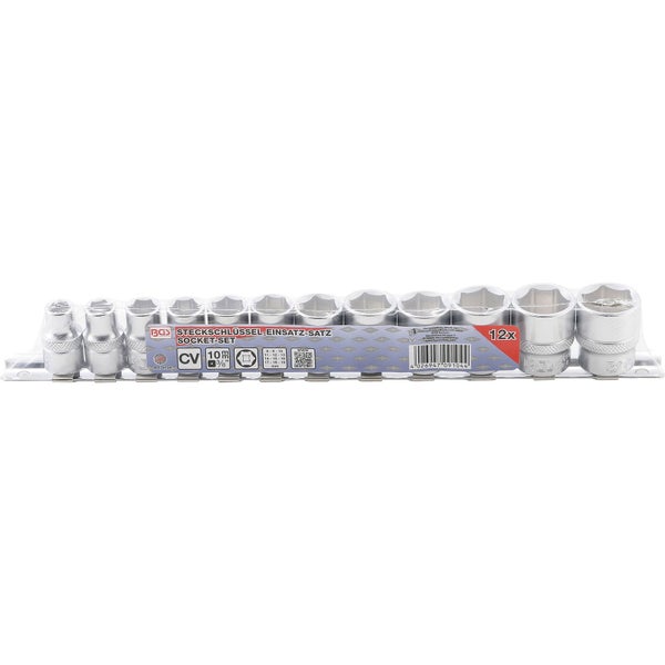 BGS Steckschlüssel-Einsatz-Satz Sechskant Antrieb Innenvierkant 10 mm (3/8) SW 8 - 19 mm 12tlg. - 9104