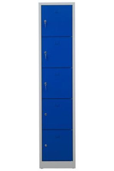 PROREGAL Schließfachschrank Falcon Small  HxBxT 190 x 41 x 45 cm Zylinderschloss Grau-Blau