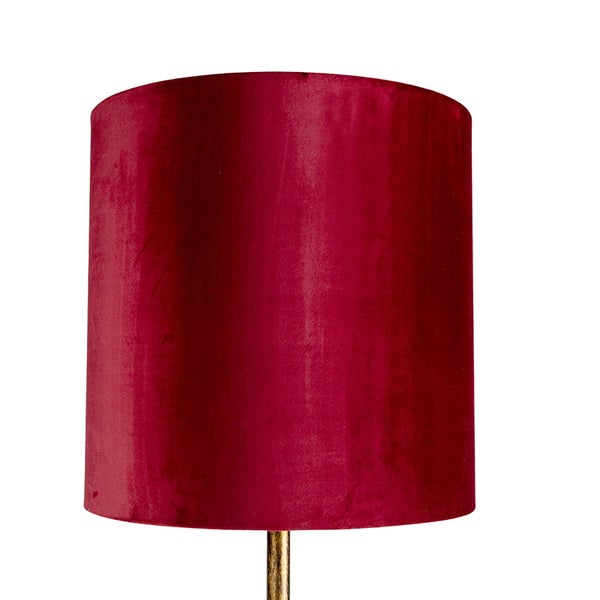 Roter Lampenschirm aus Samt