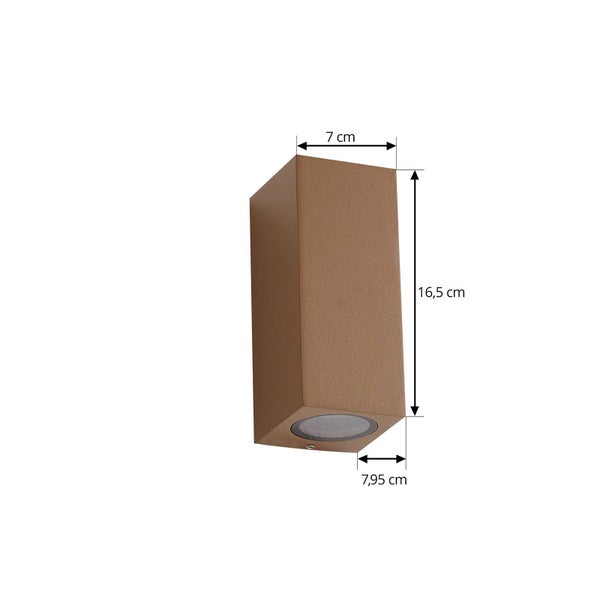 Lucande Wandleuchte außen Xava (Modern) in Braun aus Aluminium (2 flammig, GU10) - Außenwandleuchten Wandlampe Led Außenlampe Outdoor für Außenwand/Hauswand Haus Terrasse & Balkon
