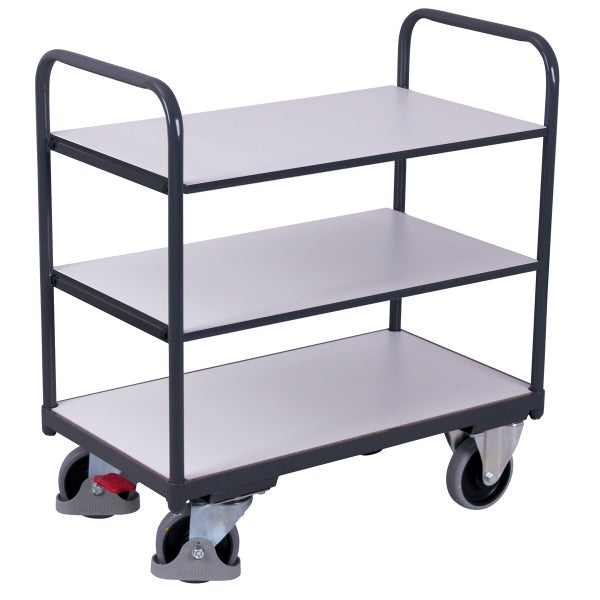 Transportwagen mit drei Regalböden und Rädern