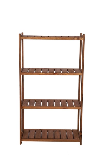 PROREGAL Holzregal SPREEWALD HxBxT 124x70x33cm 4 Ebenen Massives Kiefernholz Braun geölt