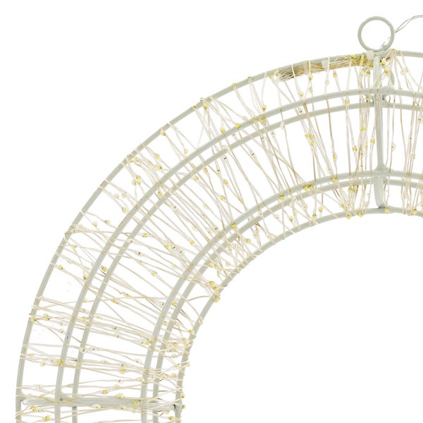 ECD Germany LED Metall Kranz Ø50cm mit 1440 LEDs, Warmweiß, Hängekranz mit Timer, IP44 Wasserdicht, Innen/Außen, Strombetrieben, LED Metallkranz Weihnachtskranz Lichterkranz Türkranz Weihnachten Deko