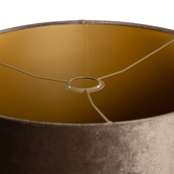 Samtlampenschirm Braun mit goldener Innenseite 40/40/40