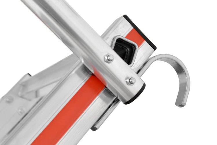 Detailansicht einer Aluminiumleiter mit Haken