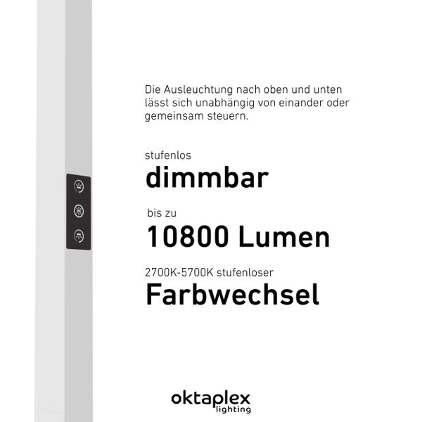 ALVA LED Stehlampe dimmbar 2700K-5700K Aluminium 10800 Lumen Präsenzsensor 80W Büro Leuchte Touch-Steuerung für optimalen Arbeitsplatz
