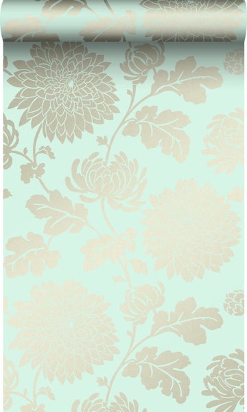 Origin Wallcoverings Tapete Blumen Seladongrün - 53 cm x 10,05 m - 326148