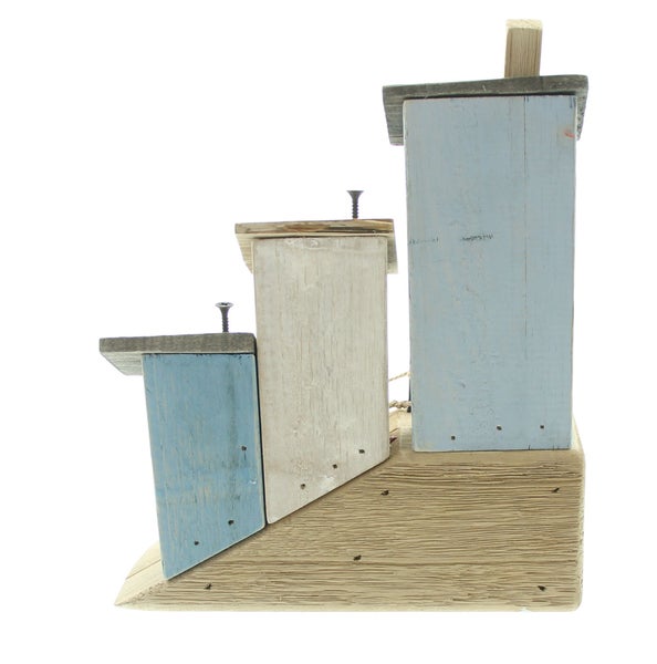 FRANK FLECHTWAREN | Dekohäuschen Hafenpromenade, HOLZ, METALL, SISAL, 23 x 7 x 26 cm
