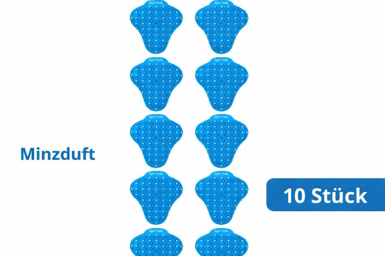 Zehn Urinal-Siebe mit Minzduft