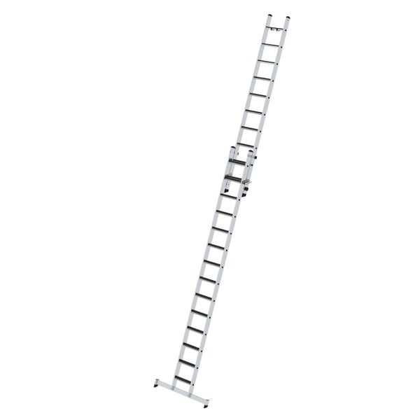 PROREGAL Stufen-Schiebeleiter 2-Teilig mit Traverse und Clip-Step R13 1 x 14 & 1 x 10 Stufen
