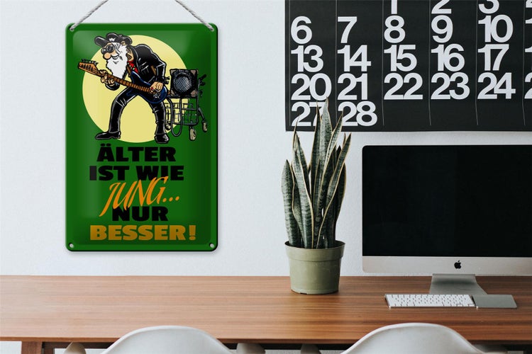 Blechschild Spruch 20x30cm Älter ist wie jung nur besser
