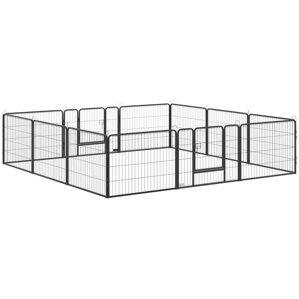 PawHut Welpenauslauf, 80L x 1,5B x 60H cm, Stahl, Schwarz