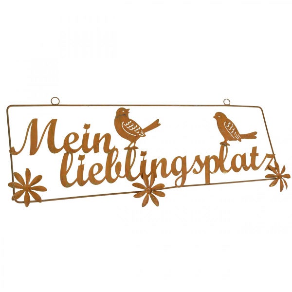 Dekoschild Mein Lieblingsplatz mit Vogelmotiven