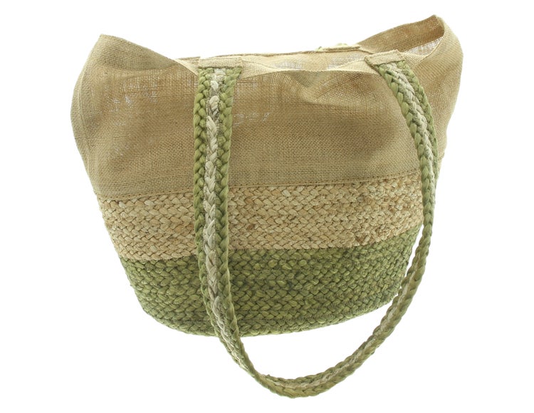 FRANK FLECHTWAREN|Umhängetasche Zopfgeflecht, ca. 30 x 15 x 28 cm, GH 55 cm, JUTE