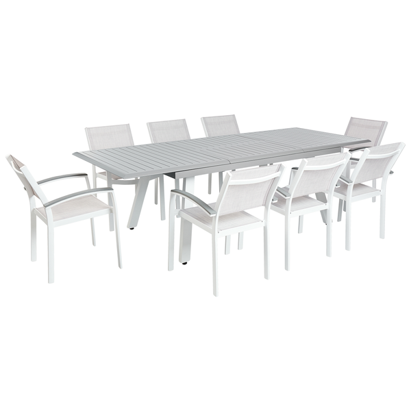 Gartenmöbel Set 8-Sitzer PERETA Metall Grau