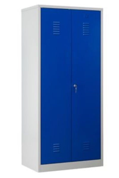 PROREGAL Garderobenspind Camel 2-Fächer & 1-Schloss HxBxT 180 x 80 x 50 cm Zylinderschloss Grau-Blau