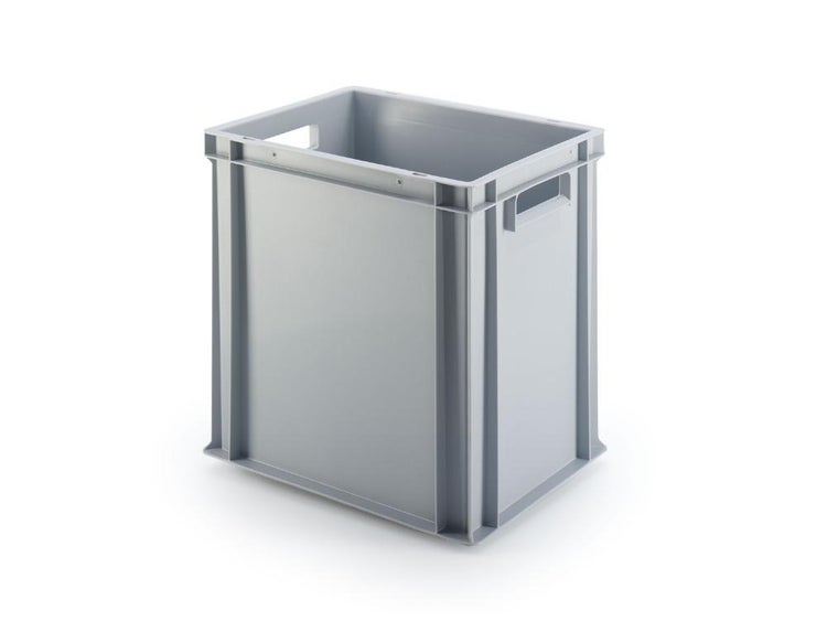 PROREGAL SparSet 5x Eurobehälter mit Offenem Griff HxBxT 40 x 30 x 40 cm 37 Liter Grau Eurobox Transportbox