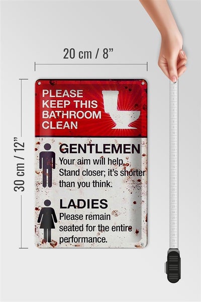 Blechschild Spruch 20x30cm Gentlemen Ladies WC Toilette