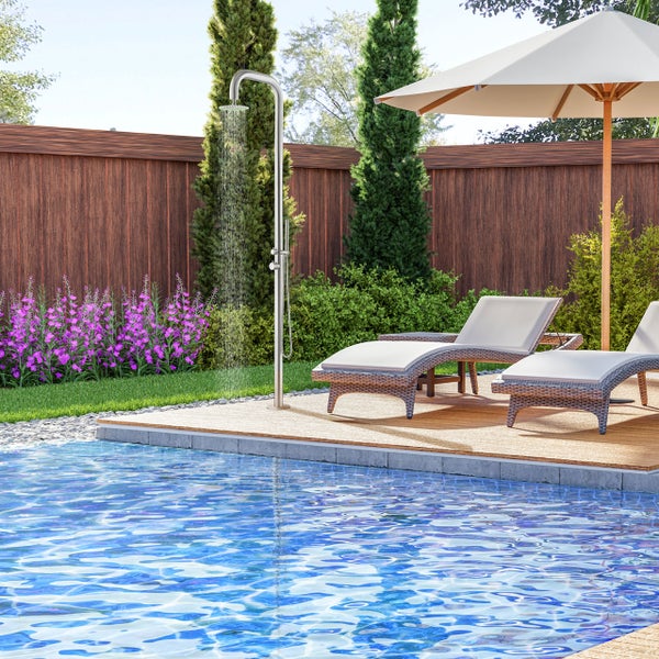 Garten/ Pooldusche Edelstahl Pure Extended – Stilvolles Duschen im Freien