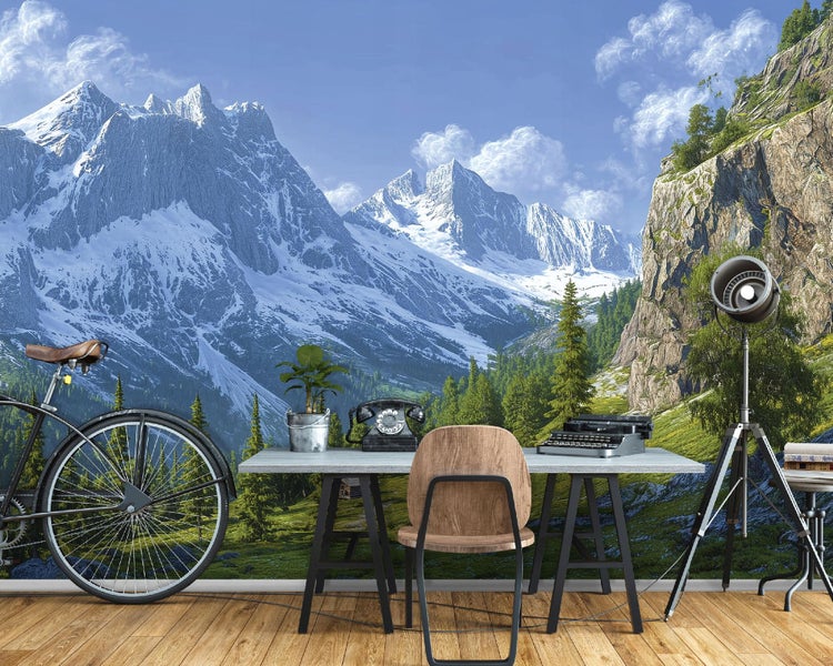 Fototapete 3D Effekt Berge Landschaft Vlies Tapete 300x210 cm