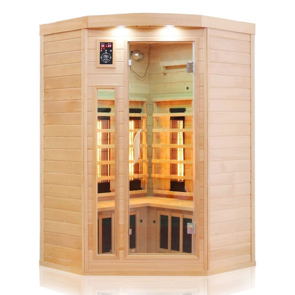 Dewello® Infrarotkabine Infrarotsauna LAKEFIELD 120cm x 120cm inkl. 5 Vollspektrumstrahler, 5 Karbonstrahler, 2 Personen