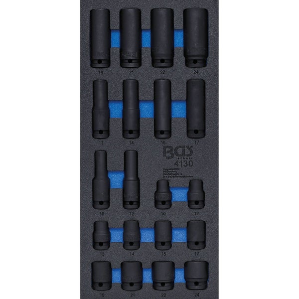 Steckschlüssel-Satz in Werkzeugkasten-Einlage