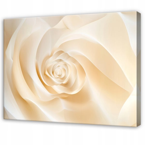Leinwandbild mit floraler Nahaufnahme einer spiralförmigen Blüte im abstrakten Stil als Wanddekoration.