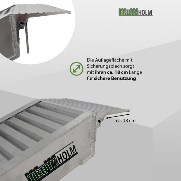 TRUTZHOLM 1x Profi Schwerlastrampe 255 cm 1650 kg Alu 30,5 cm Breite Auffahrrampe Verladerampe