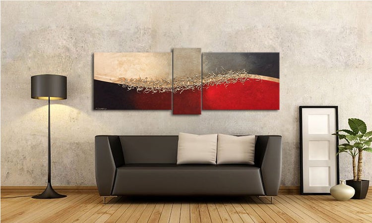 Das moderne Wandbild -Silver Growth- 190x70x2 cm handgemaltes Unikat